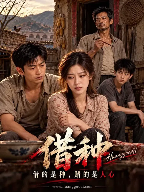 短剧《借神》封面，黄土院落里的一家人